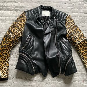 Phillip Lim leather jacket leopard
